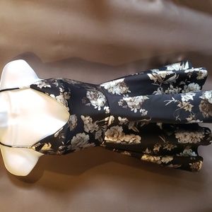 Black and Gold Fit and Flare Mini Dress Size Small